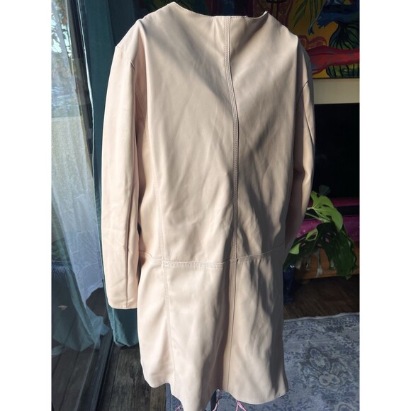 Calvin Klein PInk Faux Leather Jacket, Lined, Pockets Button up size L - Picture 6 of 6